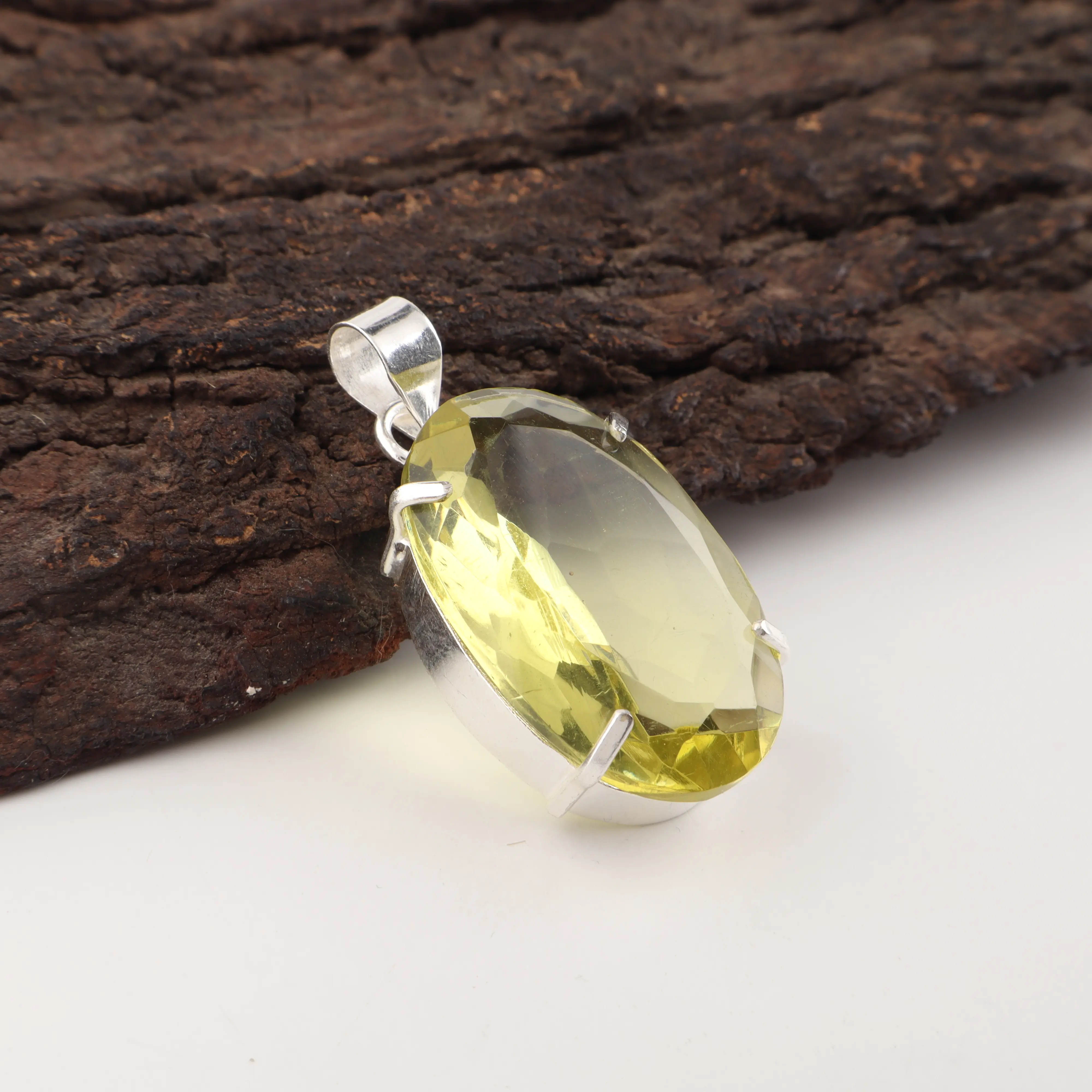 Lemon Topaz pendant with vibrant yellow gemstone in elegant handcrafted jewelry design