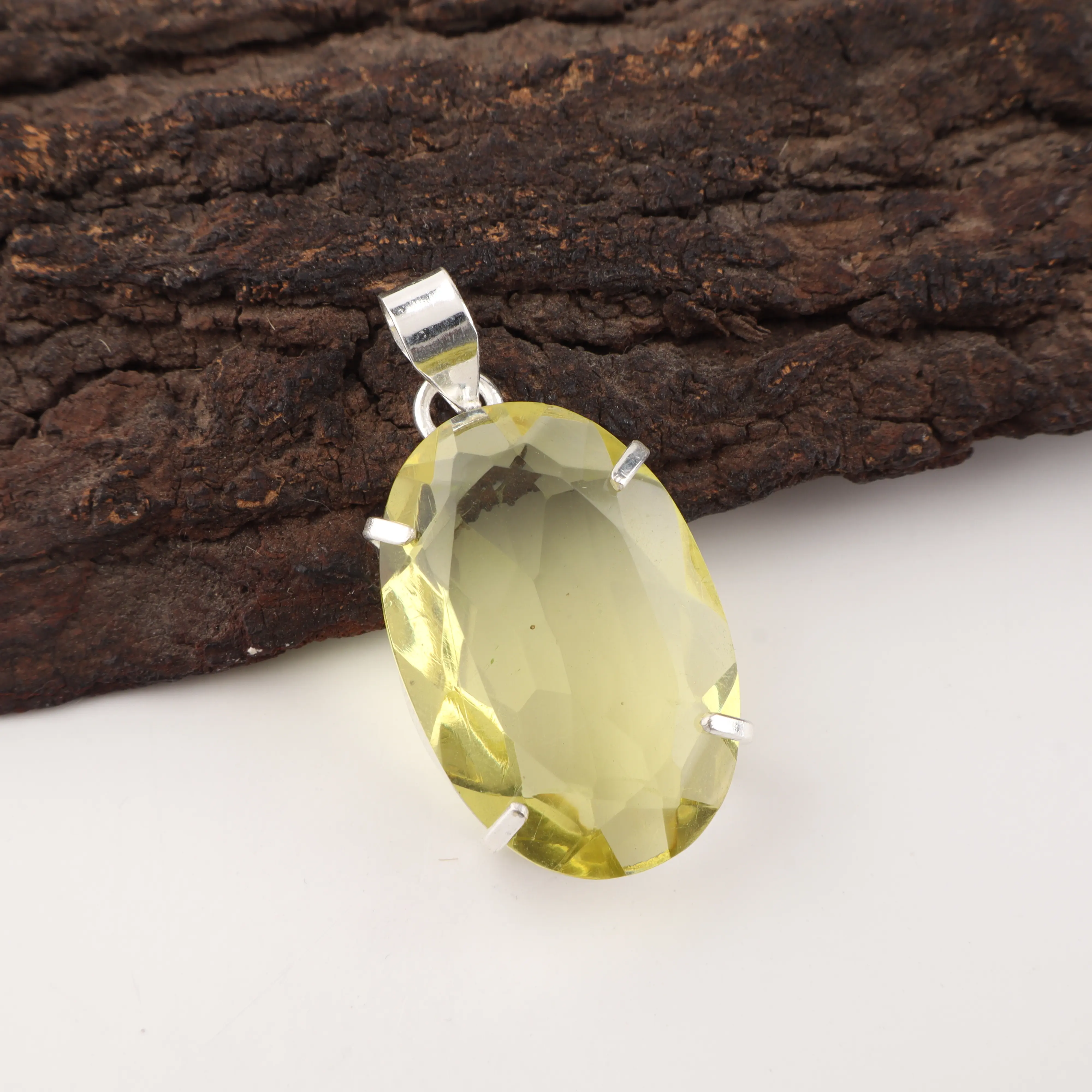 Lemon Topaz pendant with vibrant yellow gemstone in elegant handcrafted jewelry design