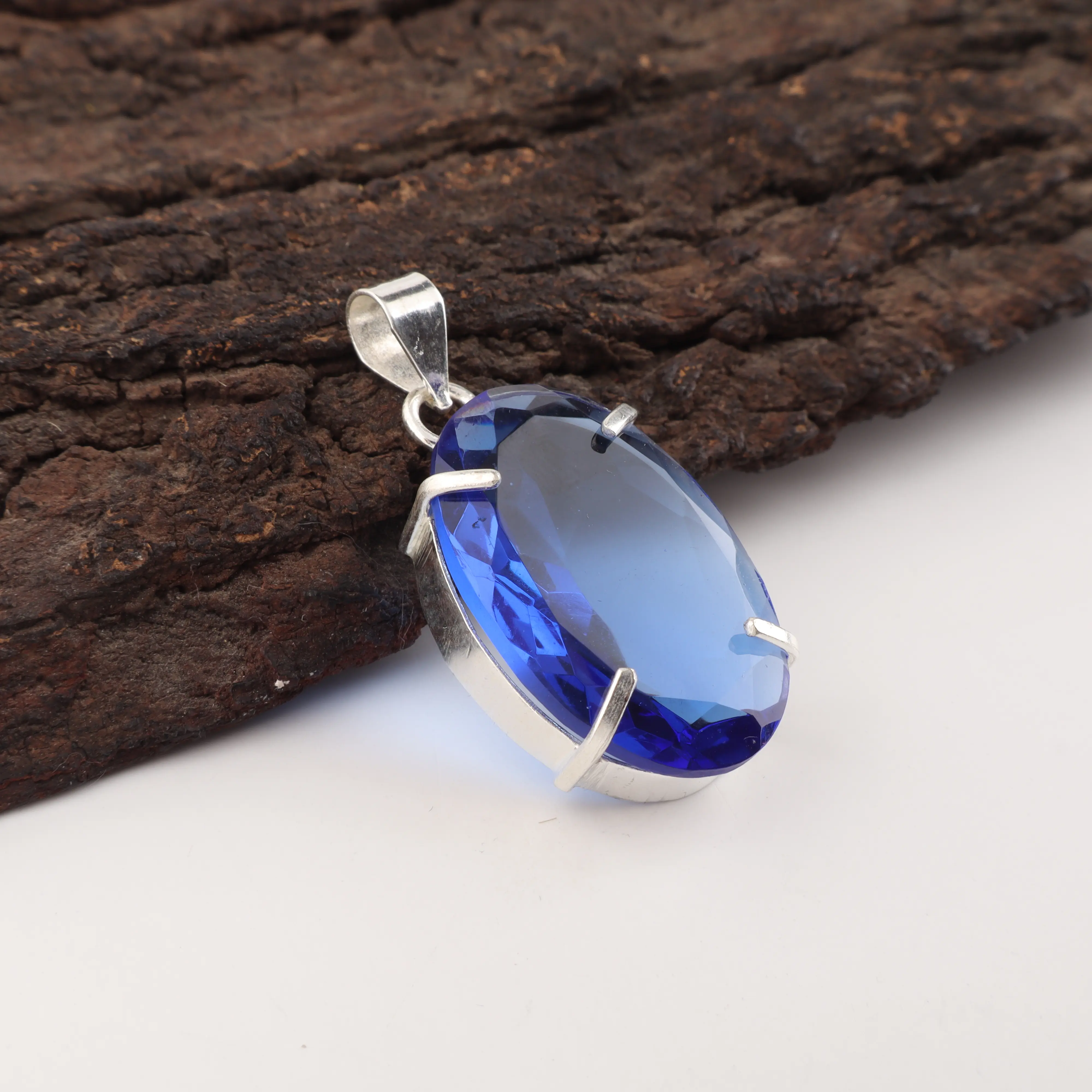 AAA Tanzanite violet blue gemstone handcrafted pendant necklace jewelry