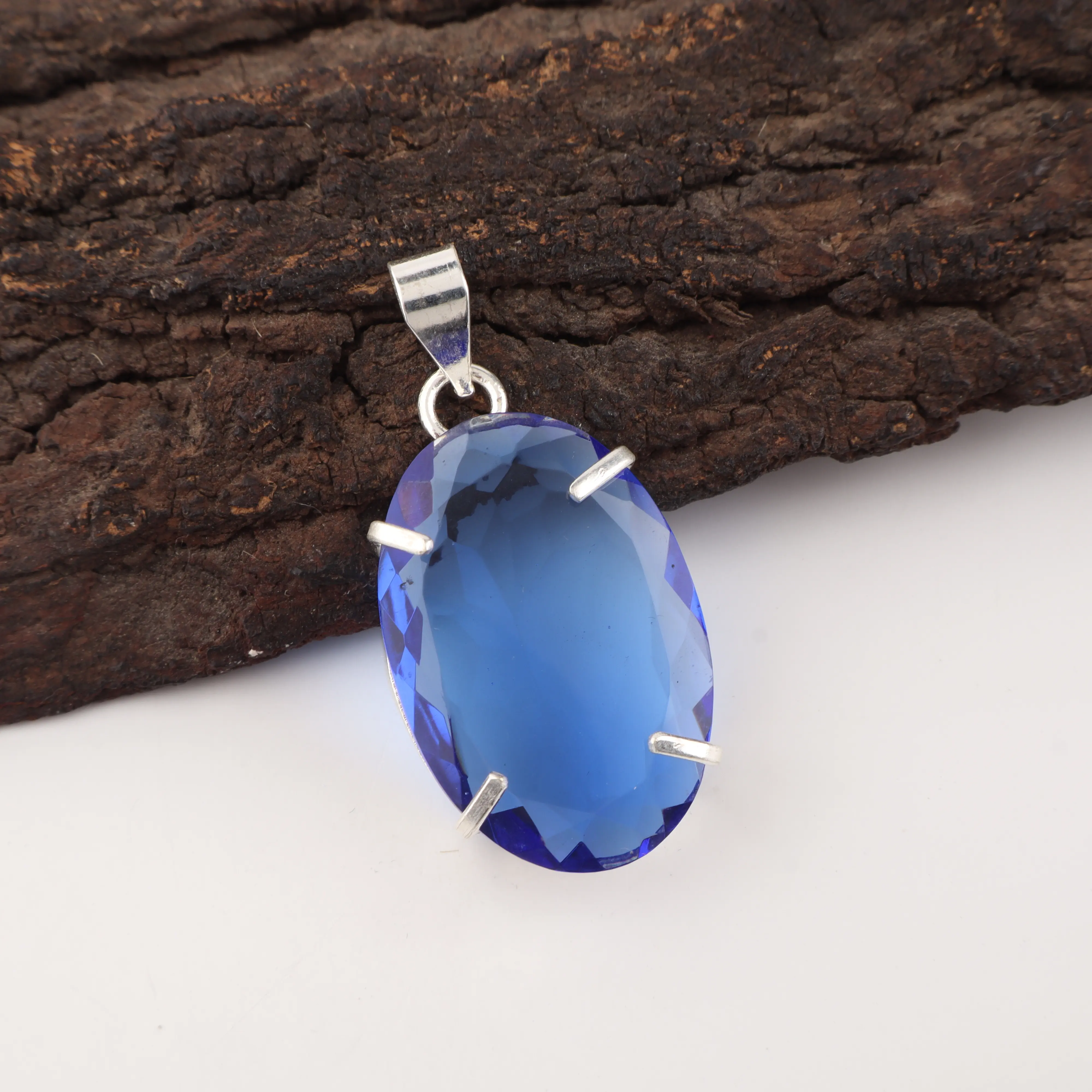 AAA Tanzanite violet blue gemstone handcrafted pendant necklace jewelry