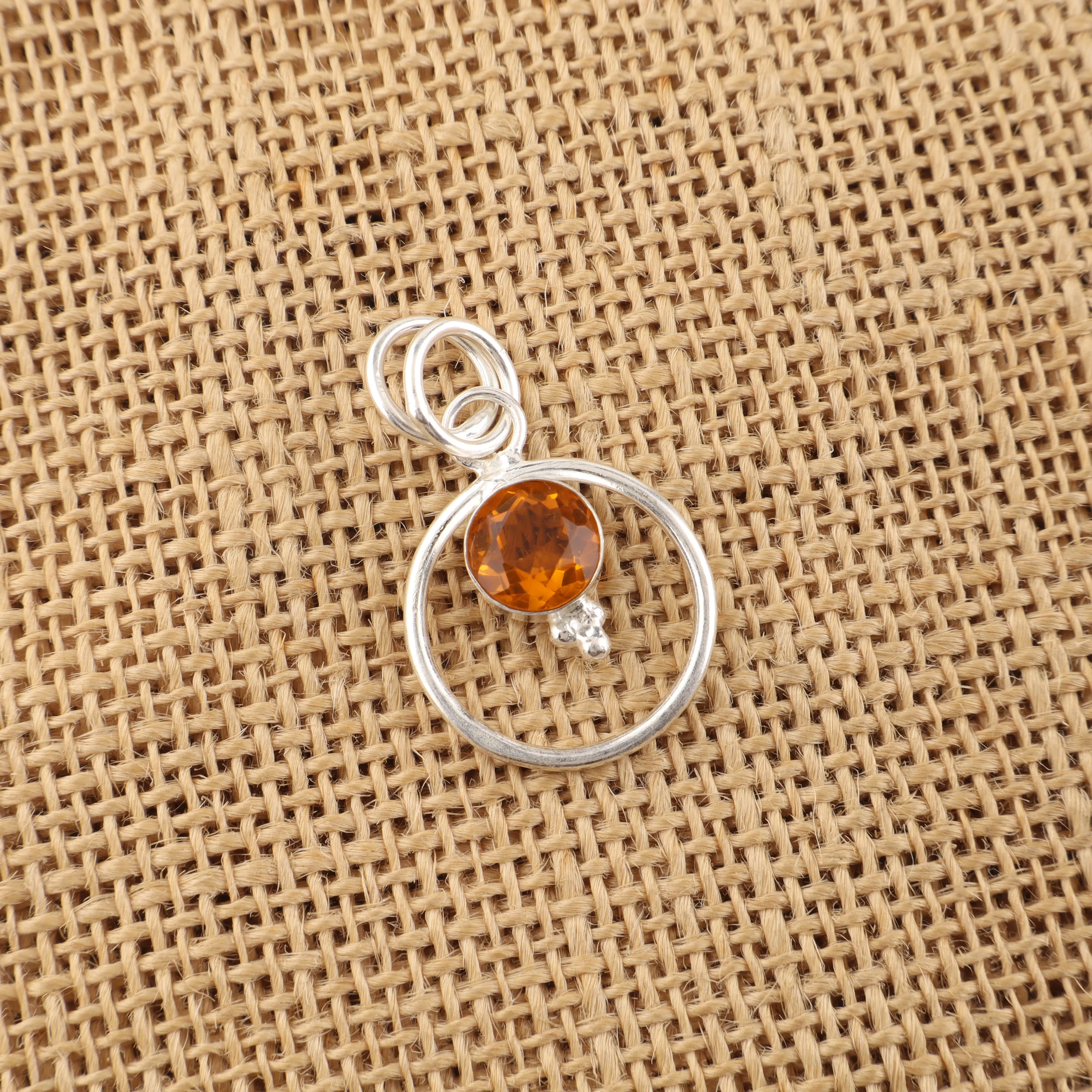 Handmade AAA Citrine Pendant with yellow gemstone and elegant jewelry design