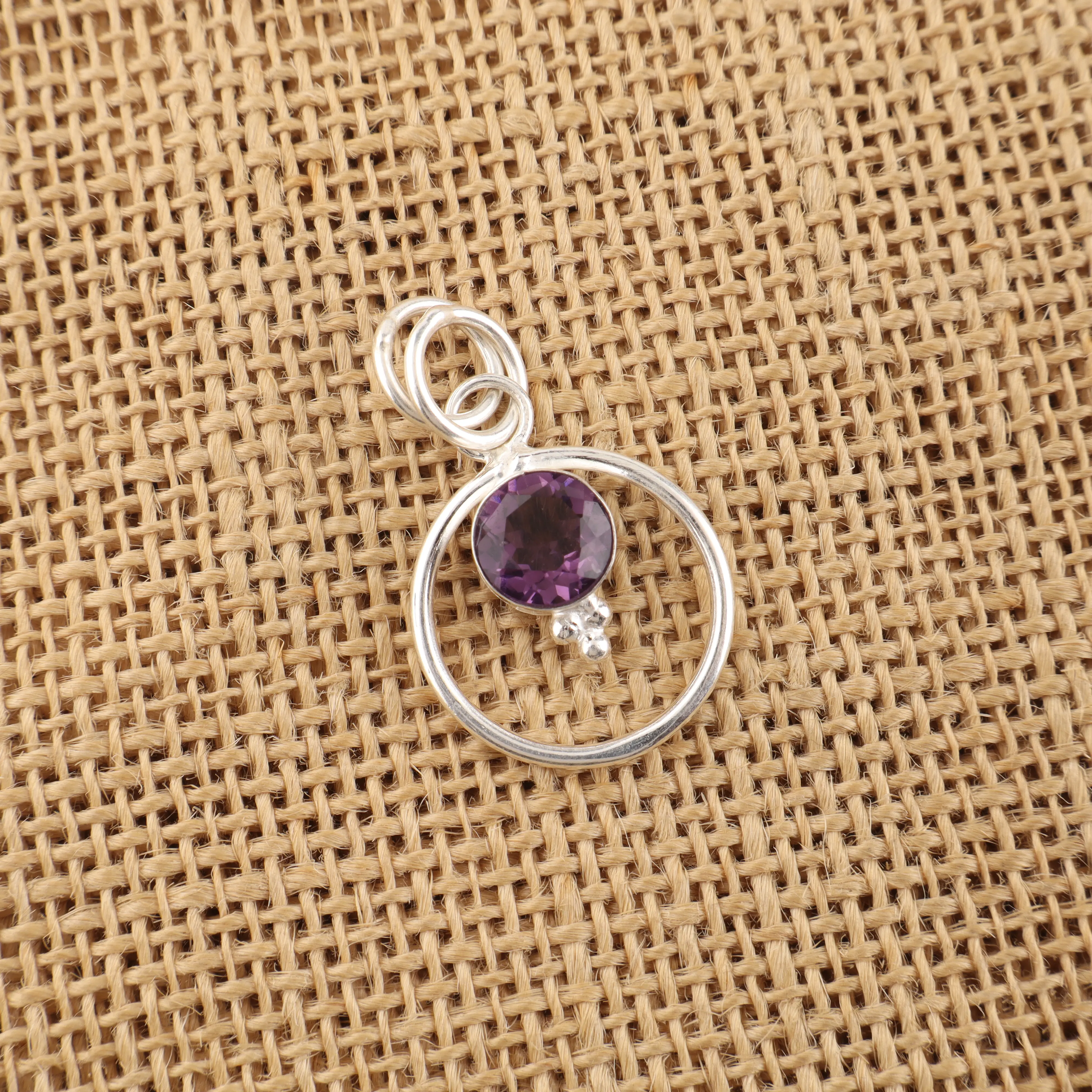 Handmade Amethyst Pendant with purple gemstone and elegant jewelry design