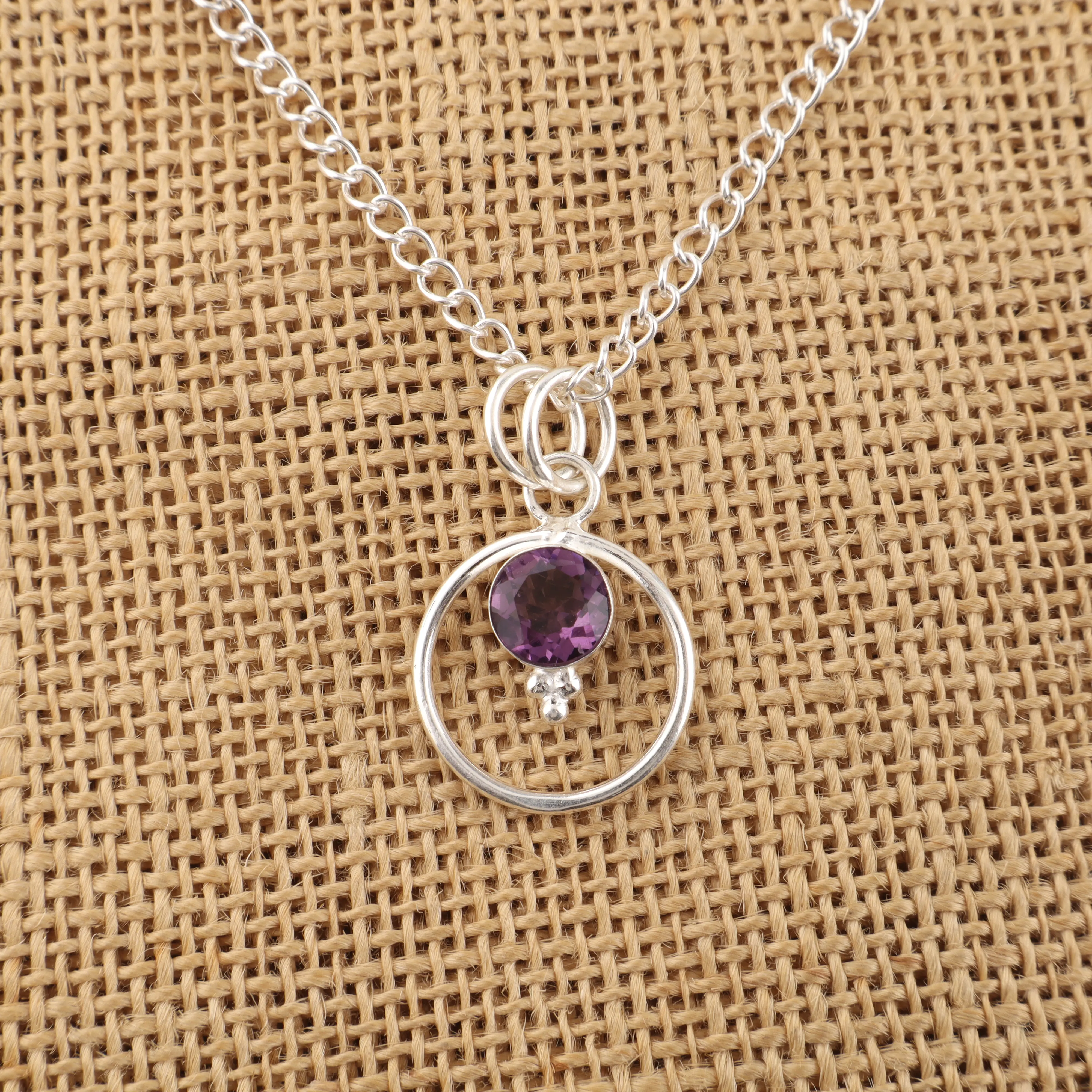 Handmade Amethyst Pendant with purple gemstone and elegant jewelry design