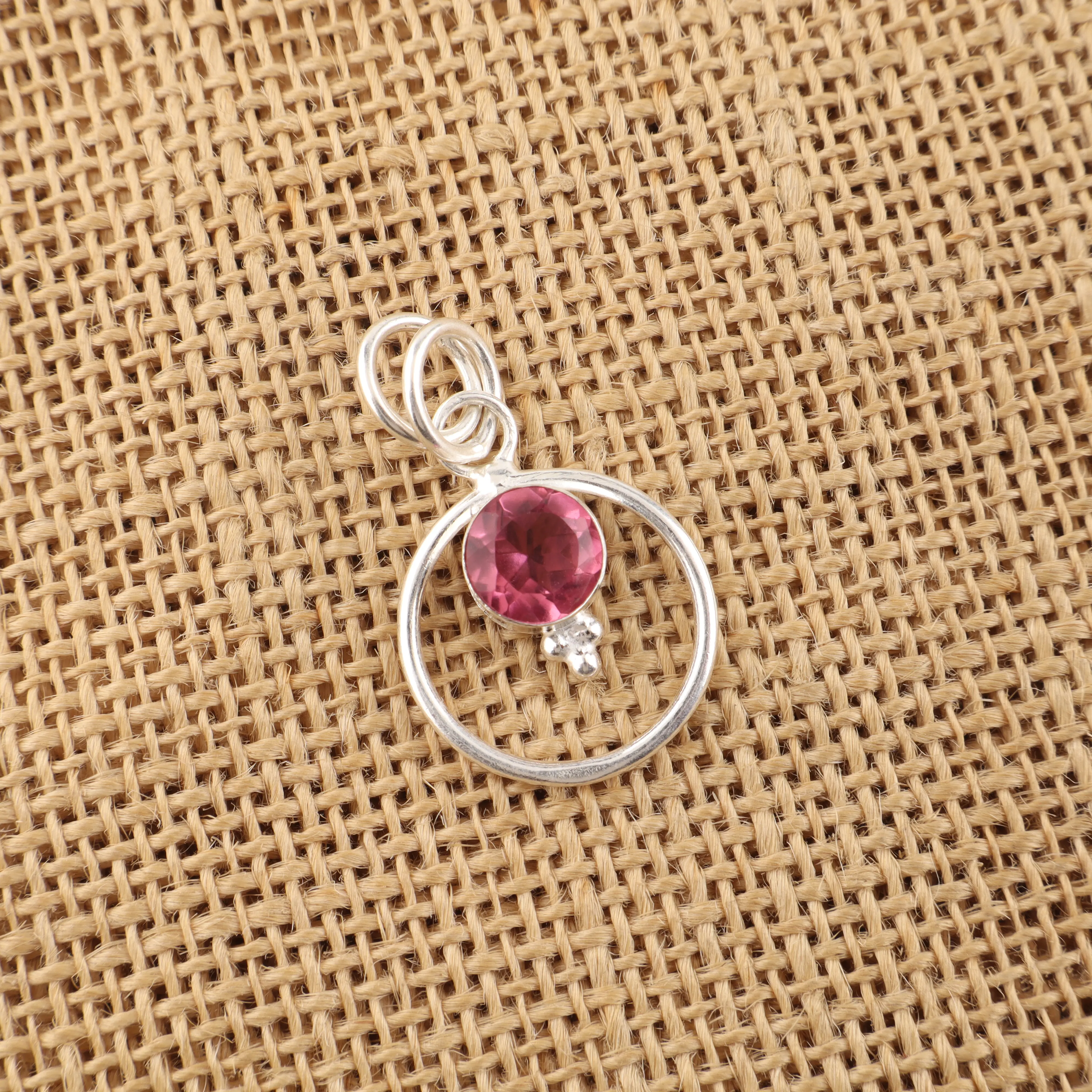 Handmade Pink Tourmaline Pendant with pink gemstone and elegant jewelry design