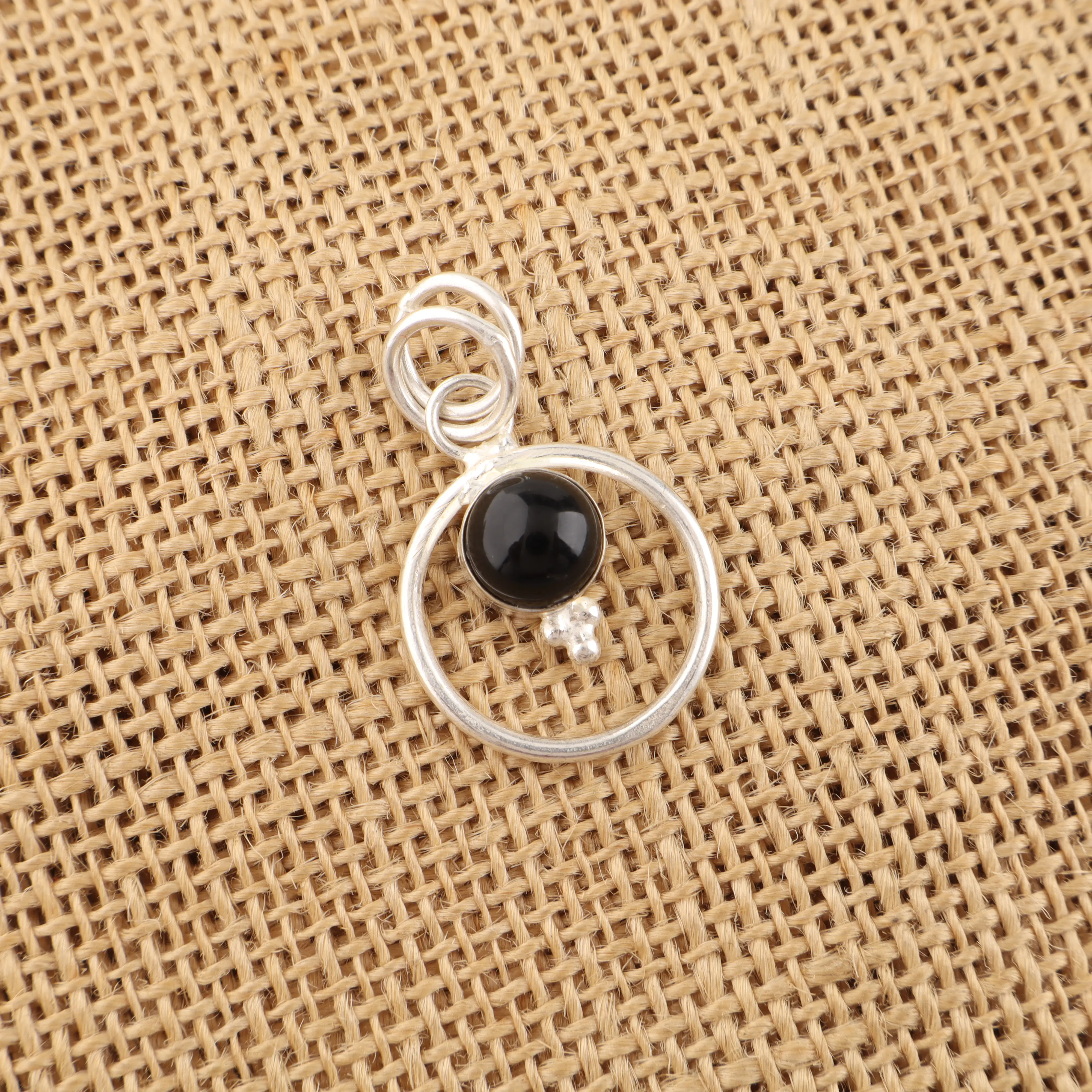 Black Tourmaline pendant necklace with raw black crystal stone for protection and grounding